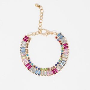 Multi Pastel rhinestone bracelet jewel stone